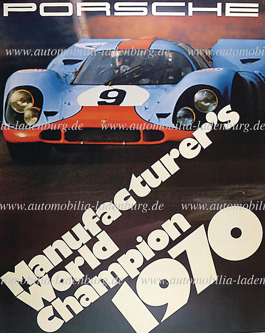 PORSCHE 1970, original racing poster "Marken-Weltmeister 1970", design by Atelier Strenger, August (1 of 1)