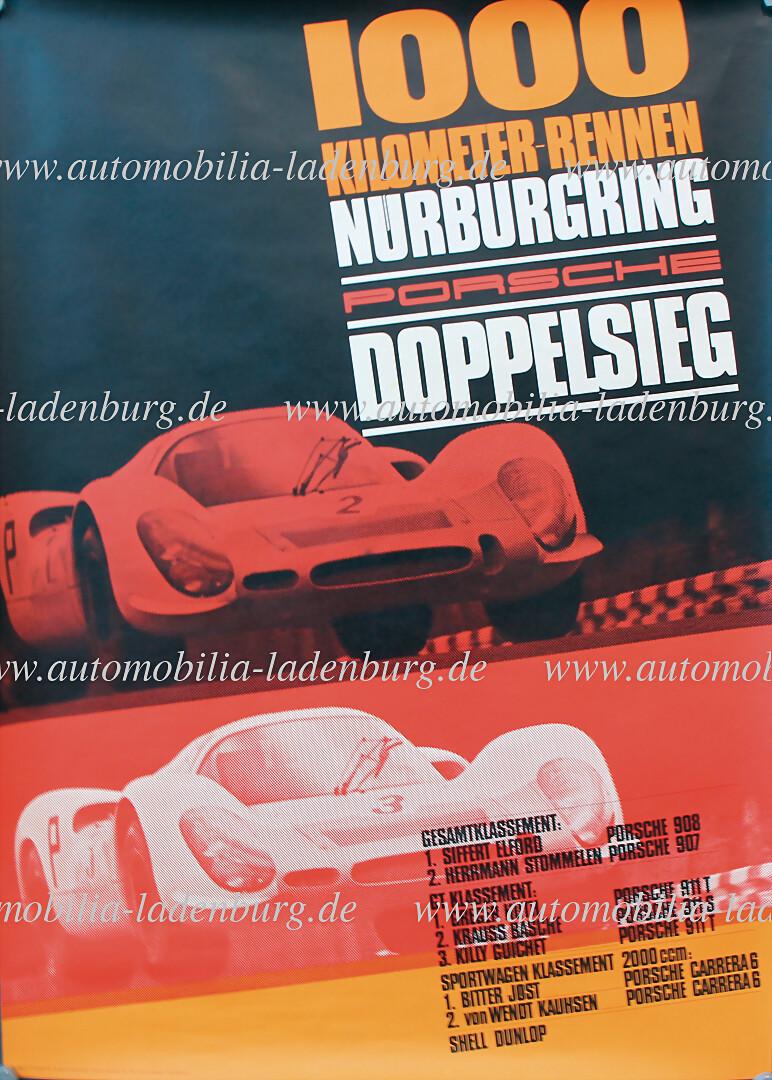 PORSCHE racing poster May 1968, 1000 km-race Nürburgring, Porsche double victory (design by (1 of 1)