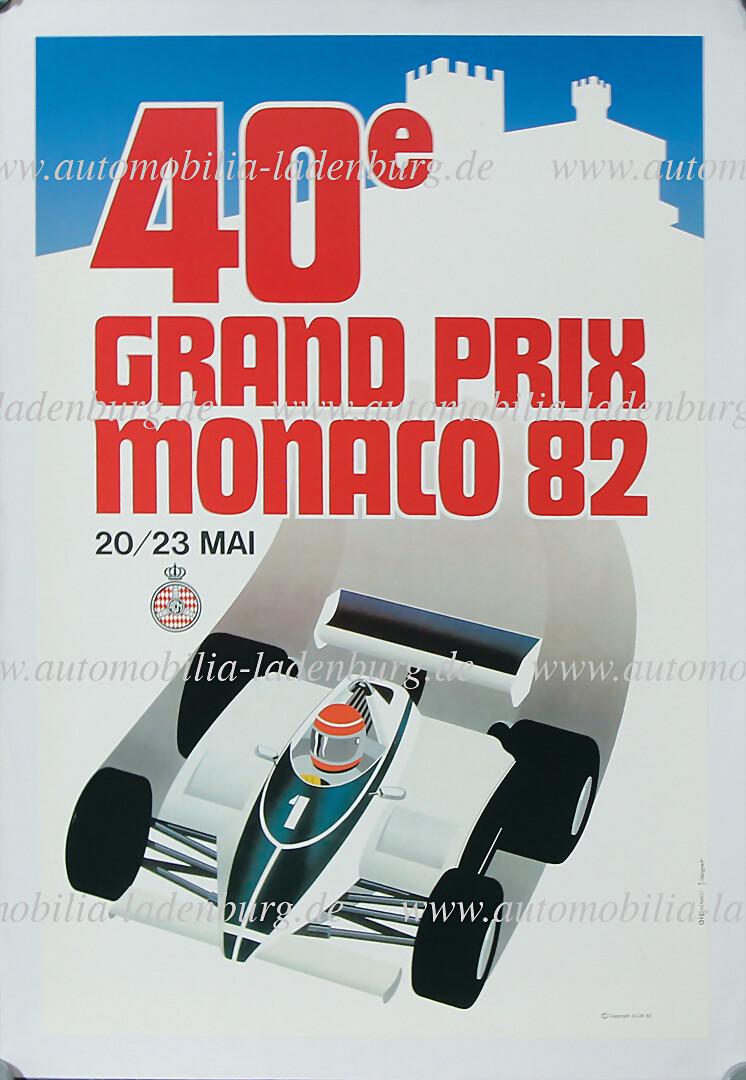 poster Grand Prix Monaco 1982, 60x39cm, on linen   German Description  Veranstaltungsplakat Grand (1 of 1)
