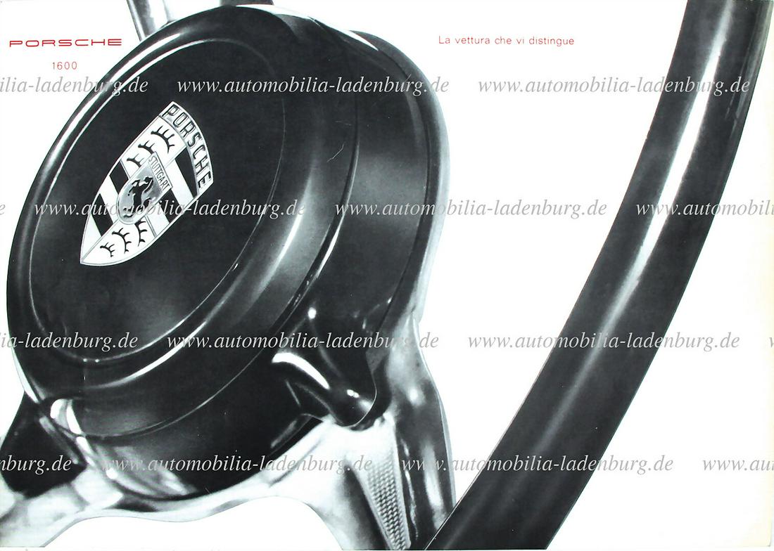PORSCHE 1963, sales brochure Porsche 356B 1600 Coupe and convertible, 12 pages Italian text, good (1 of 1)