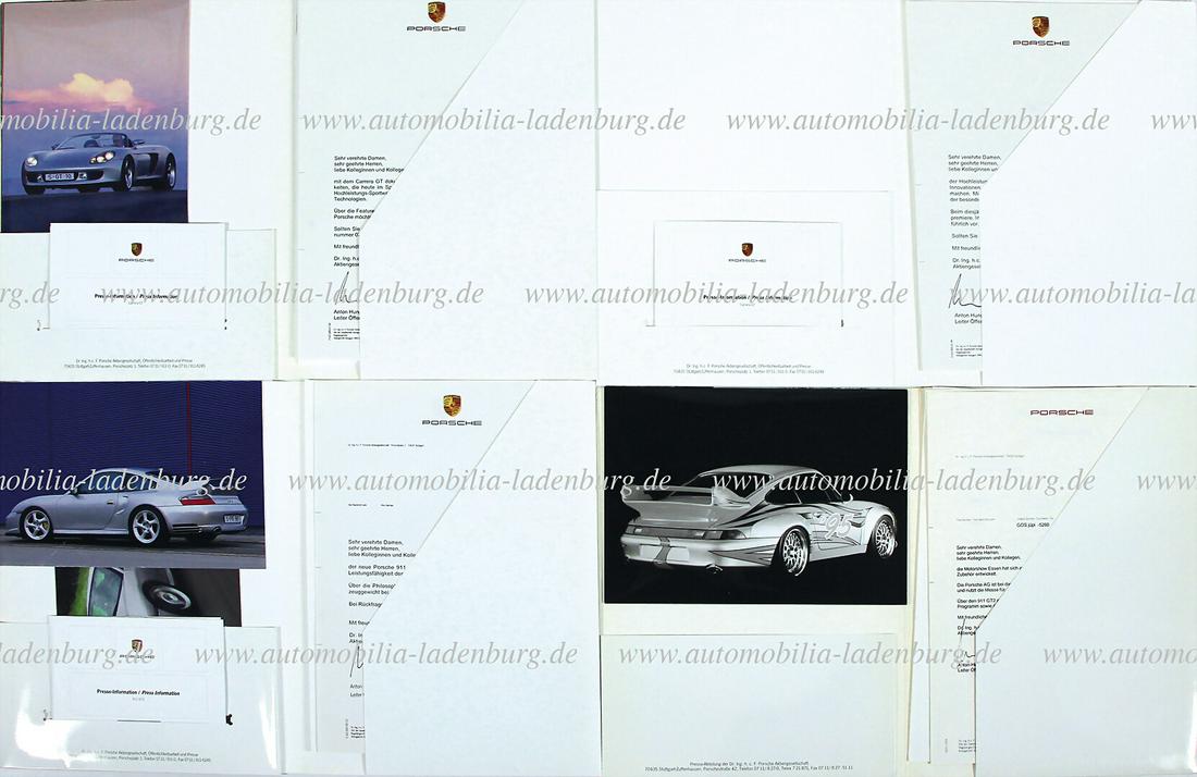 PORSCHE mixed lot of 3 press kits, among it world premiere Porsche Carrera GT March 2003, press kit (1 of 1)
