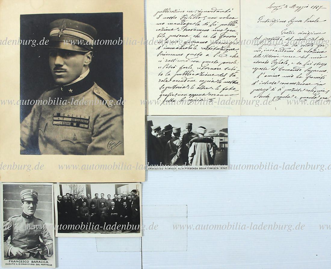 FRANCESCO BARACCA mixed lot with 5 pieces, among it 2 letters by the father of Francesco Baracca (1 of 1)