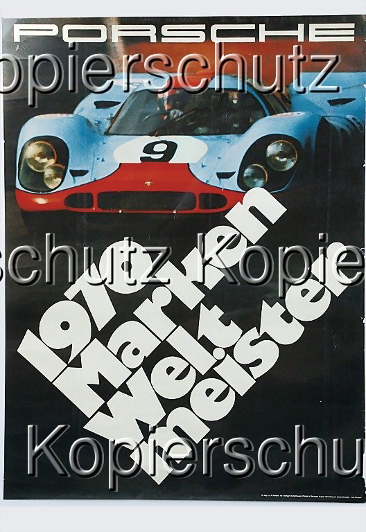 PORSCHE racing poster "1970 Markenweltmeister" st