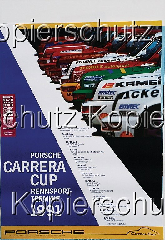 PORSCHE 6x Porsche racing poster, Porsche Carrera