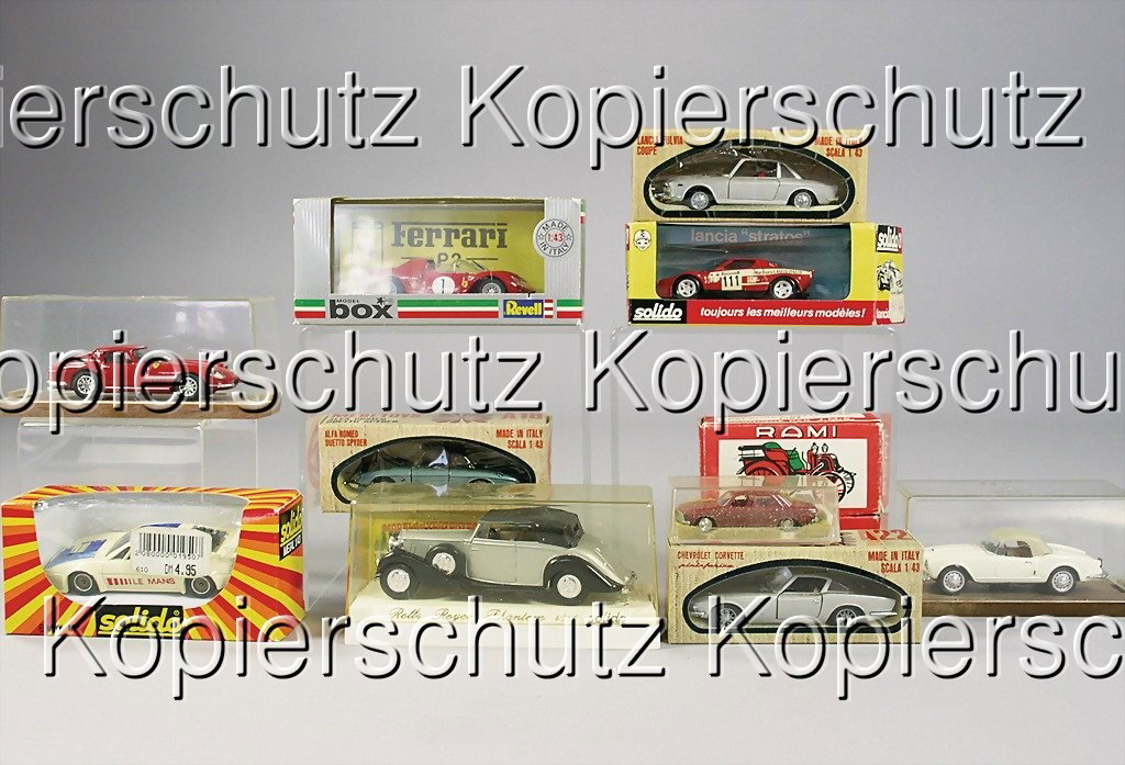12 model cars '70s/'80s, e.g. Lancia Stratos by S: 12 model cars '70s/'80s, e.g. Lancia Stratos by Solido, Lancia Fulvia coupé by Mebetoys, etc. all in original box German: 12 Modellautos 70iger/80iger Jahre, z. B. Lancia Stratos von Solido, Lancia F