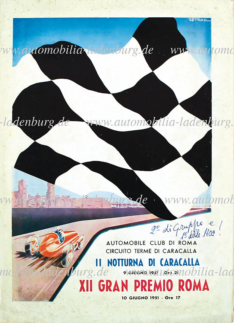 1951, race programme "II.Notturna di Caracalla"June 9th 1951 / "XII Gran Premio Roma"June 10th 1951, (1 of 1)