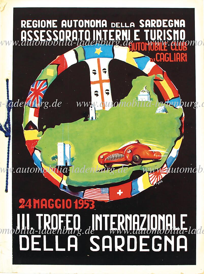 1953, race programme "III. Trofeo Internazionale della Sardegna 24.Mai.1953", (without list of (1 of 1)