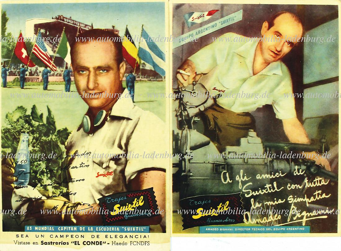 Suixtil mixed lot of two color postcard, Juan Manuel Fangio and Amadeo Bignami, 14x9cm, good: Suixtil mixed lot of two color postcard, Juan Manuel Fangio and Amadeo Bignami, 14x9cm, good condition German Description Suixtil Konvolut zwei Farbfotopostkarten, Juan Manuel Fangio und Amadeo Bignam