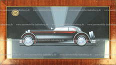 ERDMANN & ROSSI / BUGATTI original opaque water color studies Erdmann & Rossi, framed, for Bugatti