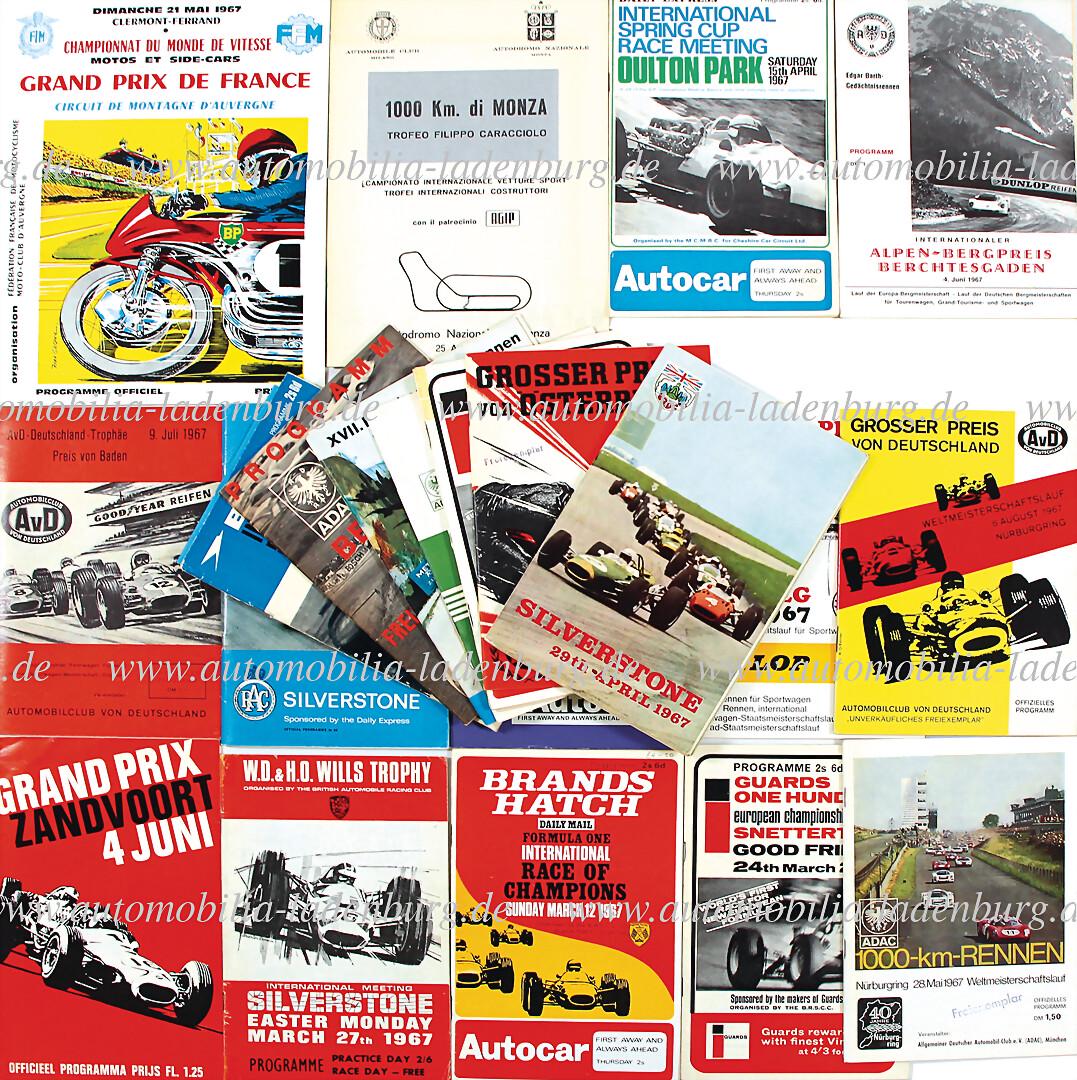 1967, mixed lot of 21 programmes among it Grand Prix of Austria Zeltweg Aug 20th 1967, "Guards (1 of 1)