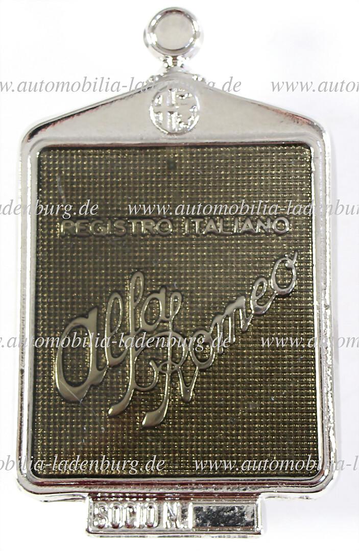 ALFA ROMEO car badge Alfa Romeo "Registro Italiano - Socio N." blank without membership number,: ALFA ROMEO car badge Alfa Romeo "Registro Italiano - Socio N." blank without membership number, 9x5cm - good condition German Description ALFA ROMEO Autoplakette Alfa Romeo „Registro Italiano &#