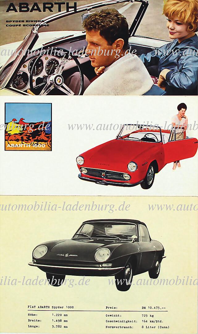 ABARTH mixed lot with 3 pieces, among it: sales catalog Abarth 1600, 4 pages English text, price (1 of 1)