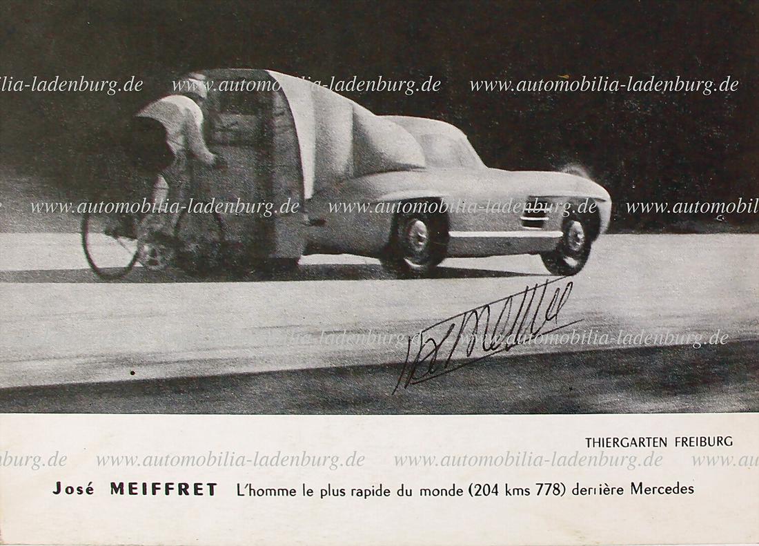 MERCEDES-BENZ 1963, handsigned original B/W photo Jose Meiffret, set a speed world record with the (1 of 1)