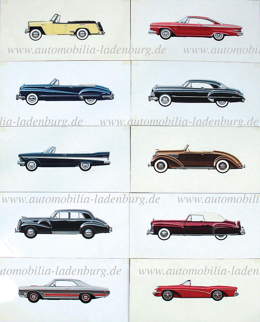 mixed lot, 10 original handdrawn illustrations (design drawings) American automobile manufacturer (1 of 1)
