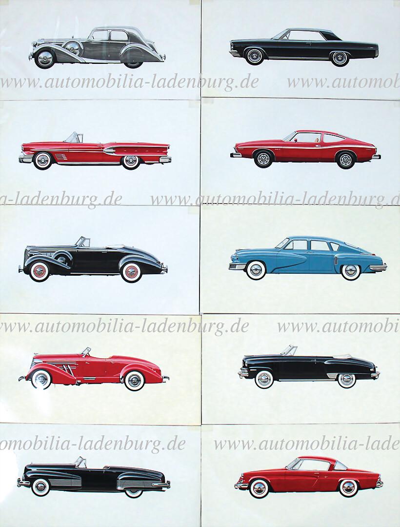 mixed lot, 10 original handdrawn illustrations (design drawings) American automobile manufacturer (1 of 1)