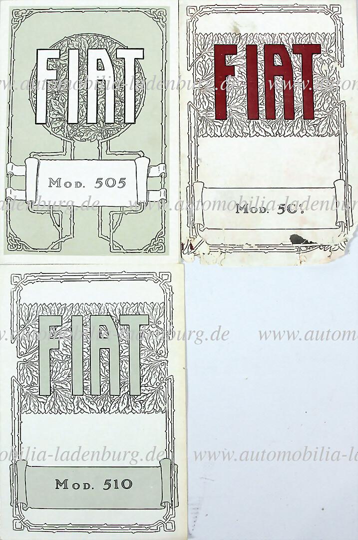 FIAT mixed lot of 3 sales brochure, among it fold-out brochure Fiat 505, 8 pages with Italian text, (1 of 1)