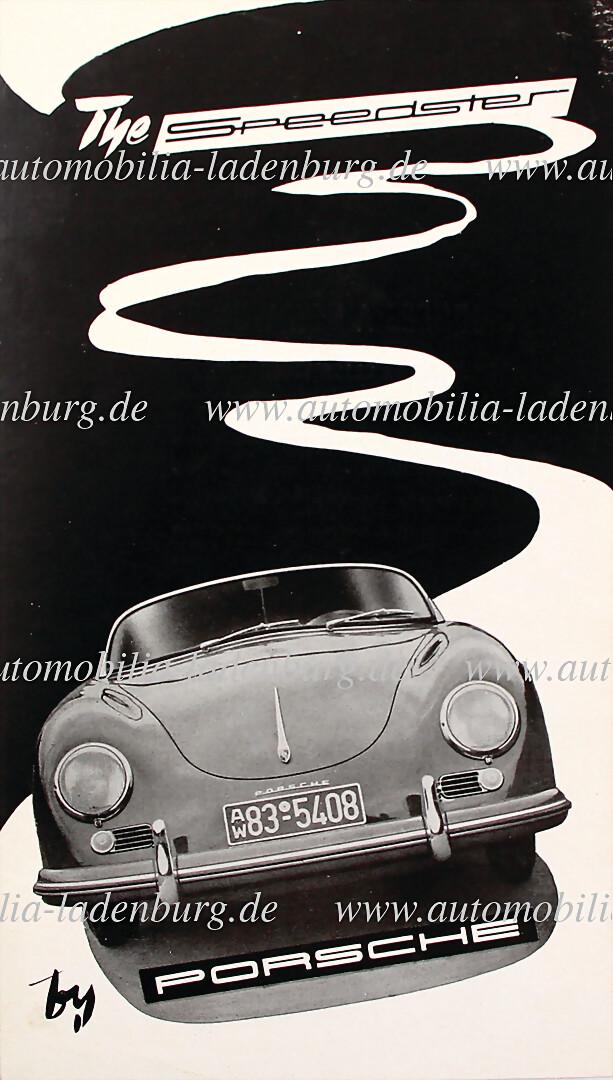 PORSCHE 1955, fold-out brochure "The Speedster", 4 pages with English text, (4/55 - 5M), good (1 of 1)