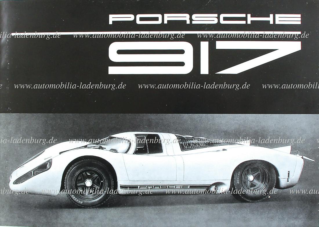 PORSCHE handsigned sales brochure Porsche 917, 8 pages German, English and French text, signed by (1 of 1)