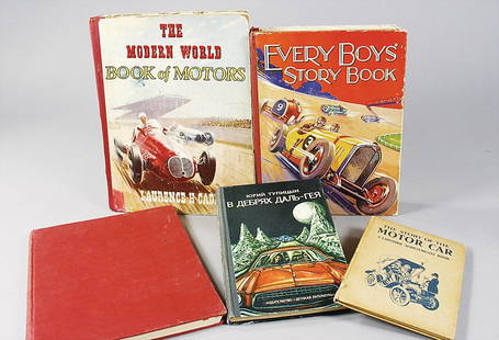 mixed lot of 5 pieces, book: "The Boys Book of Rac: mixed lot of 5 pieces, book: "The Boys Book of Racing and Sports Cars" by Michael Marriott from 1962, book: "Every Boys Story Book", book: "The Modern World Book of Motors" by Laurence H Cade from 194