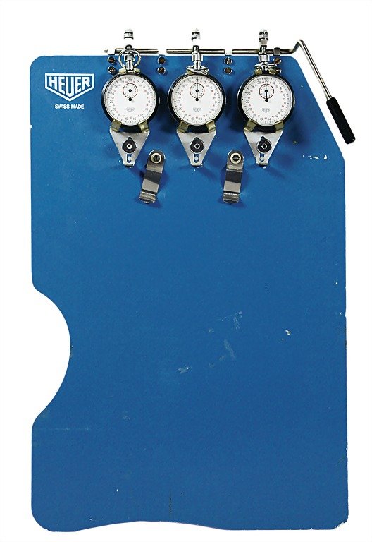 3321 HEUER time study board, inclusive 3 stopwatches,