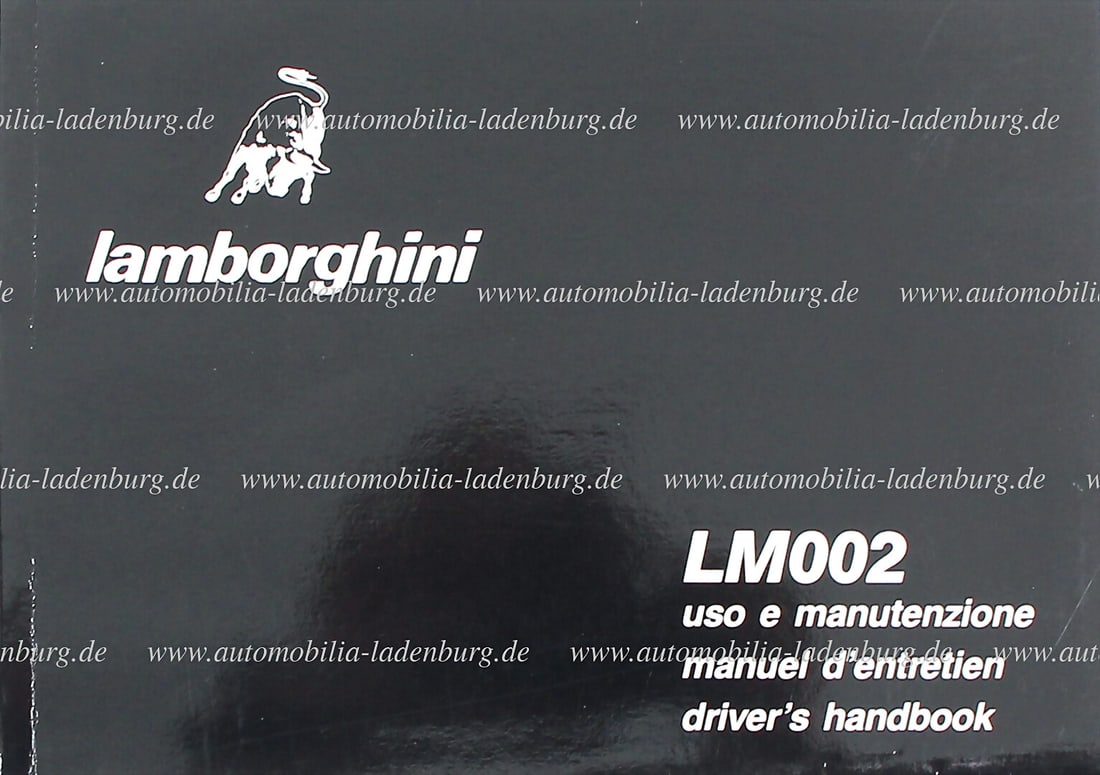 LAMBORGHINI 1988, operating instruction "Uso e manutenzione", Lamborghini LM002, in three languages: LAMBORGHINI 1988, operating instruction "Uso e manutenzione", Lamborghini LM002, in three languages (I/E/F), good condition German Description LAMBORGHINI 1988, Betriebsanleitung „Uso e manutenz