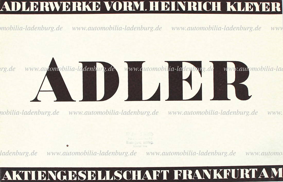 Adler Sales Catalog "adlerwerke Vorm. Heinrich Kleyer" 1930, Among