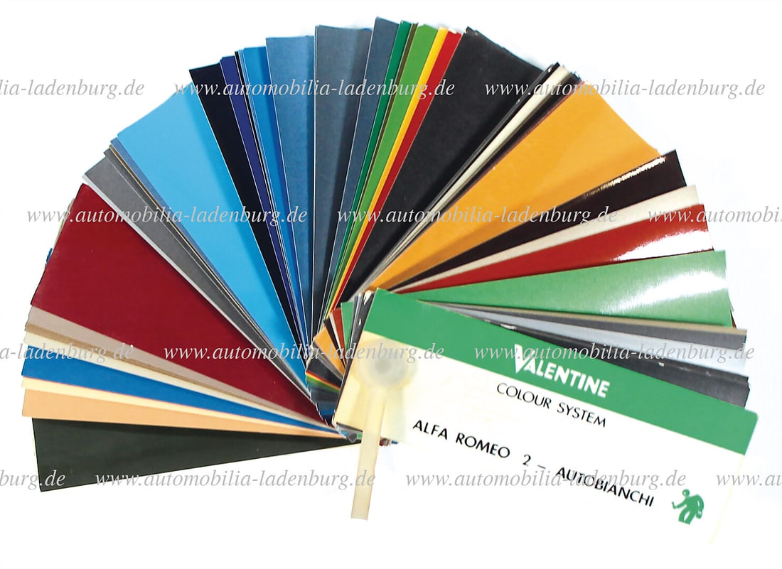 VALENTINE / ALFA ROMEO / AUTOBIANCHI color chart with all in all 41 paint samples for Alfa Romeo, (1 of 1)