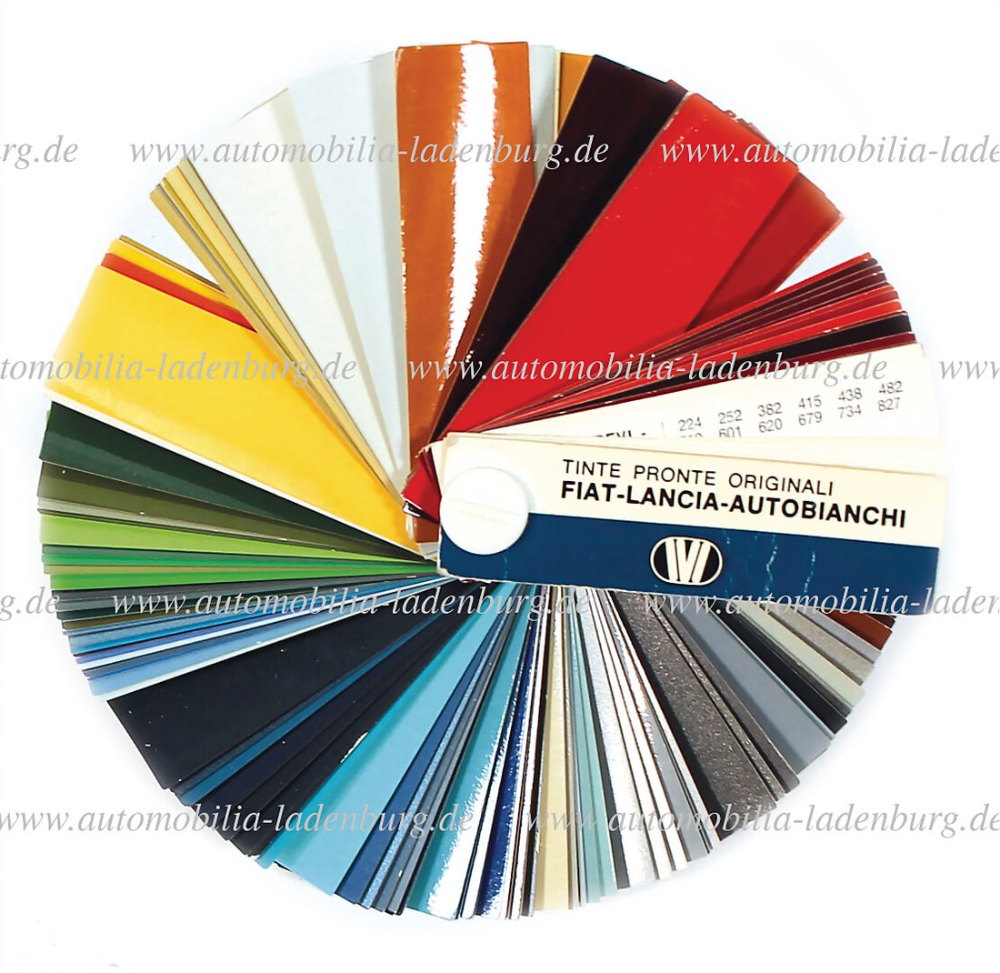 IVI / FIAT / LANCIA / AUTOBIANCHI color chart with more than 100 paint samples for Fiat, Lancia, (1 of 1)