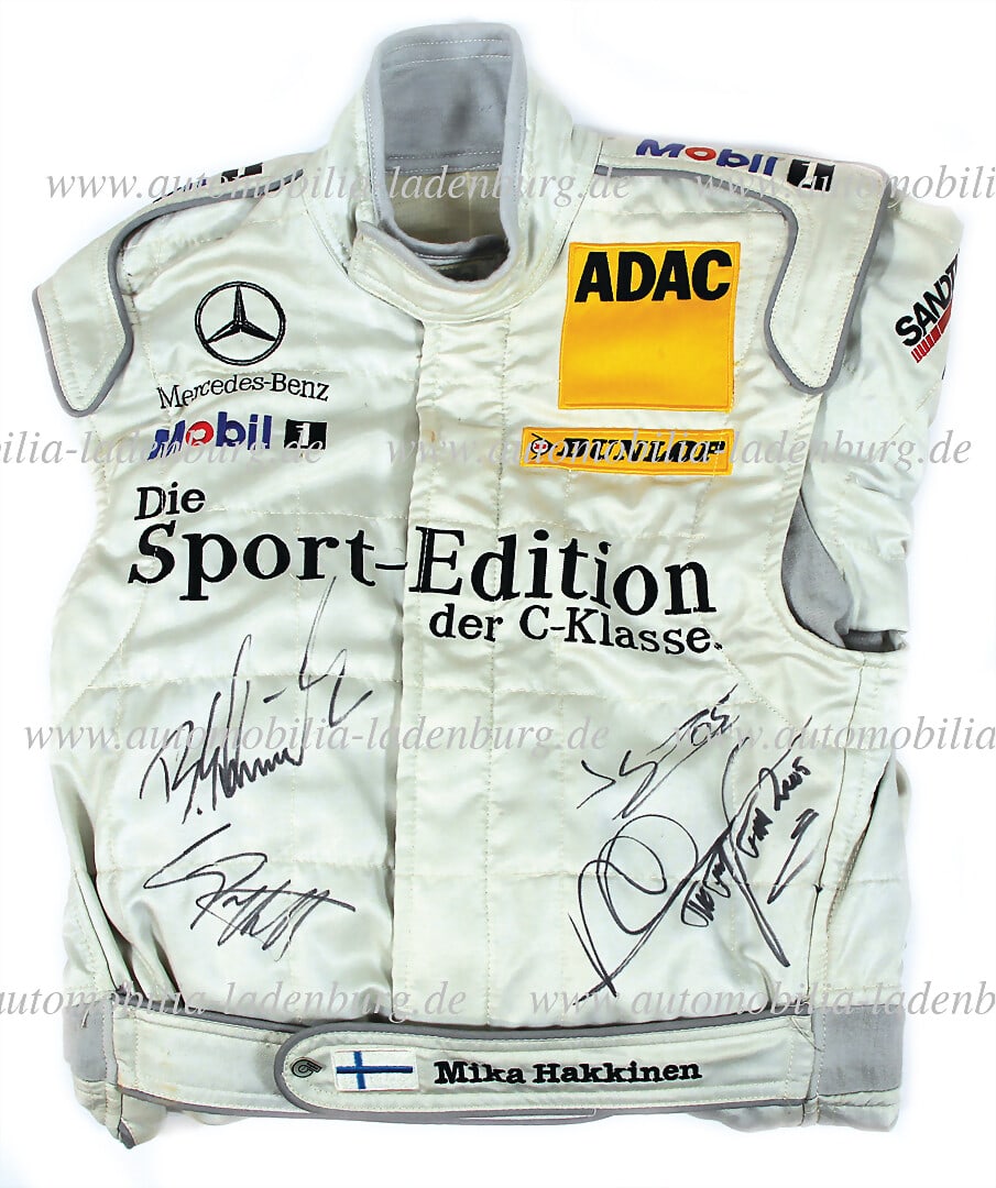 MERCEDES BENZ original DTM driver suit "Mika Hakkinen", handsigned by Bernd Schneider, Mika (1 of 1)