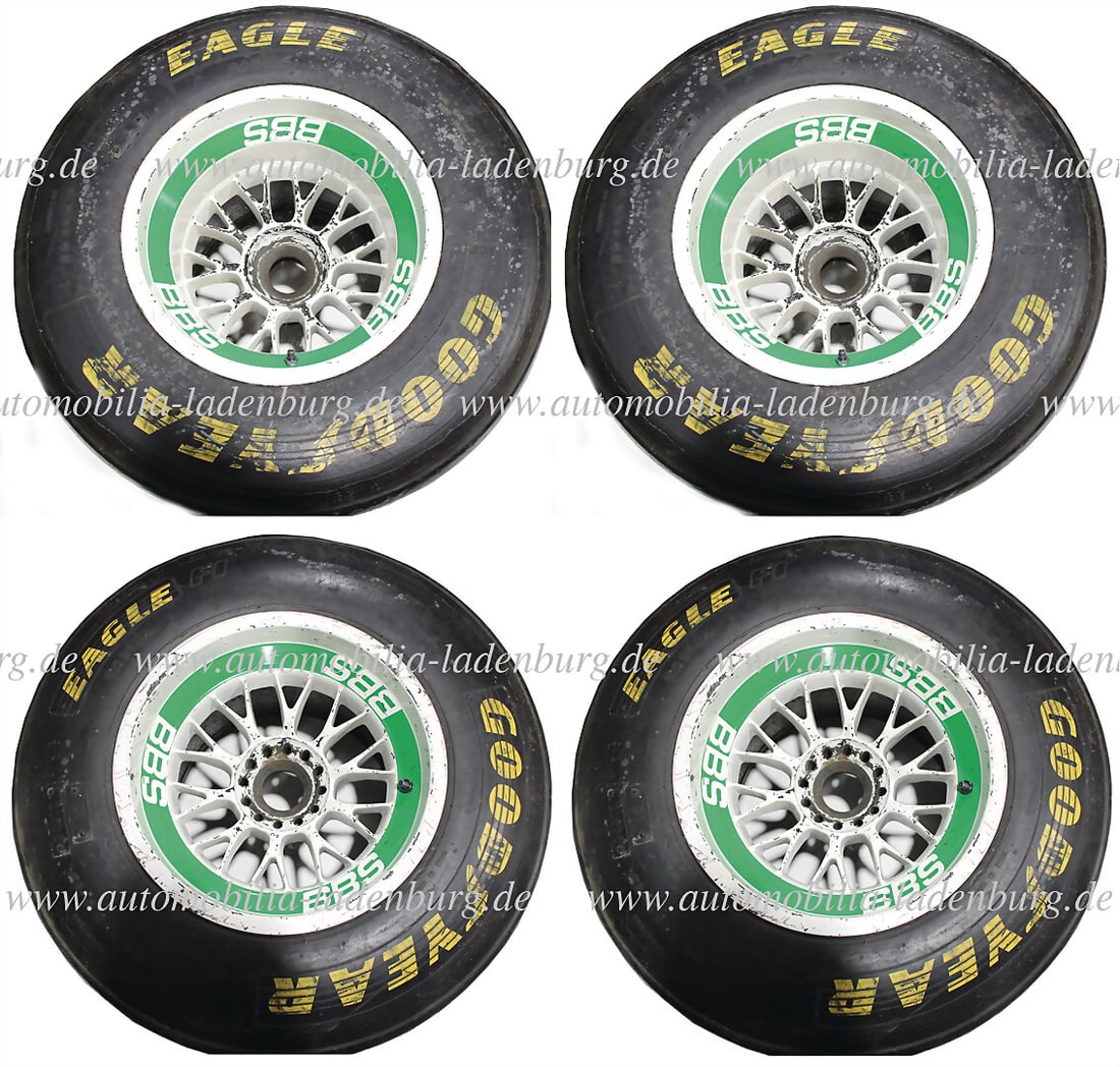 BENNETON/GOOD YEAR 4 rims with tires World Cup vehicle Michael Schumacher, Benetton B194, racing (1 of 1)