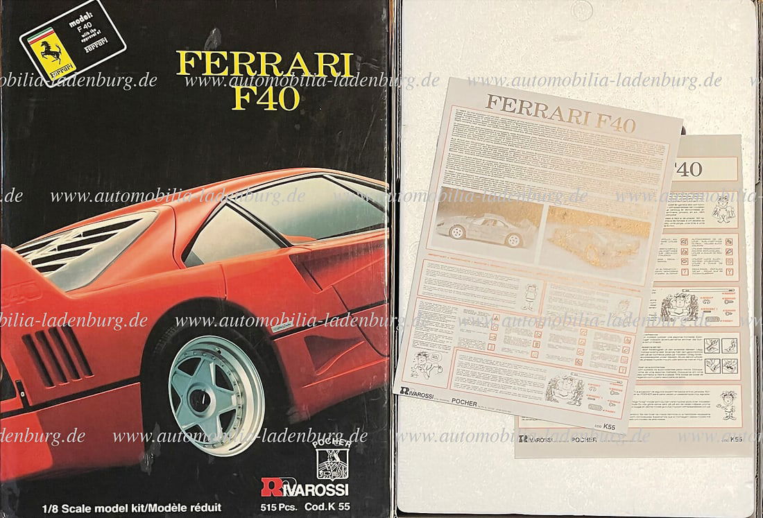 FERRARI/POCHER Pocher Rivarossi model making set Ferrari F40, scale 1:8, in original package, (1 of 1)