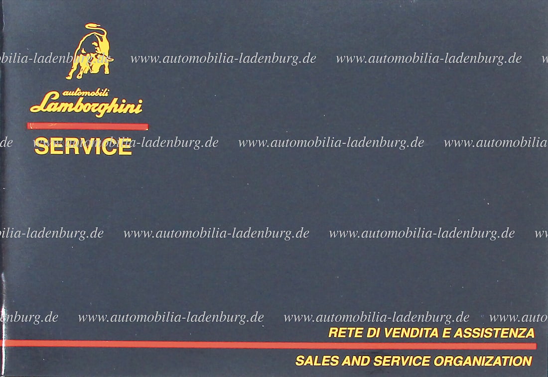 LAMBORGHINI 12.1989, "Rete di vendita e assistenza", for Lamborghini Countach, Jalpa and LM002, good (1 of 1)