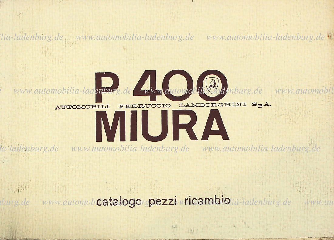LAMBORGHINI spare parts catalog Lamborghini P400 Miura, Italian, good condition   German Description (1 of 1)