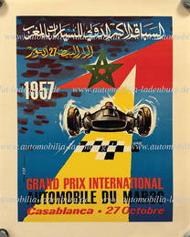 1957, original poster "Grand Prix International Automobile du Maroc Casablanca 27.Octobre.1957",