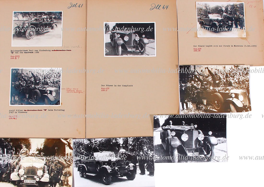MERCEDES BENZ mixed lot with 8 pieces, among it 4 original B/W photos von Hindenburg at maneuvers (1 of 1)