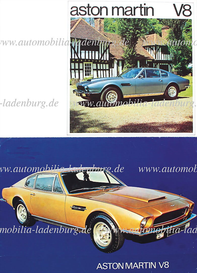 ASTON MARTIN mixed lot of 2 sales brochures among it Aston Martin V8, 16 pages with English text, (1 of 1)