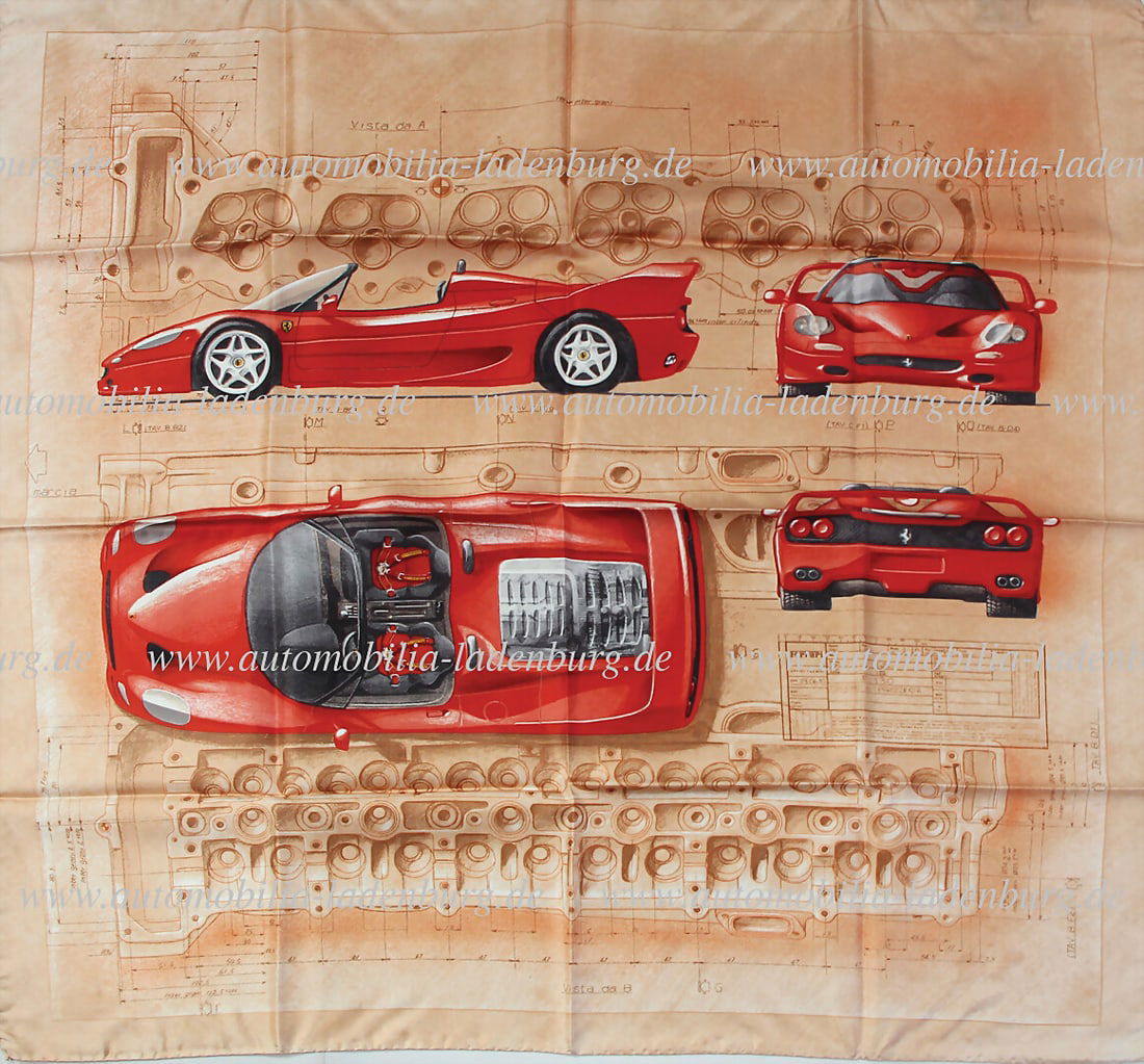 FERRARI silk cloth Ferrari F50, 87x87cm, good condition   German Description  FERRARI Seidentuch (1 of 1)