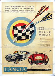 LANCIA 1954, original racing poster "dal Campione al Cliente dallo Sport al Turismouna continua
