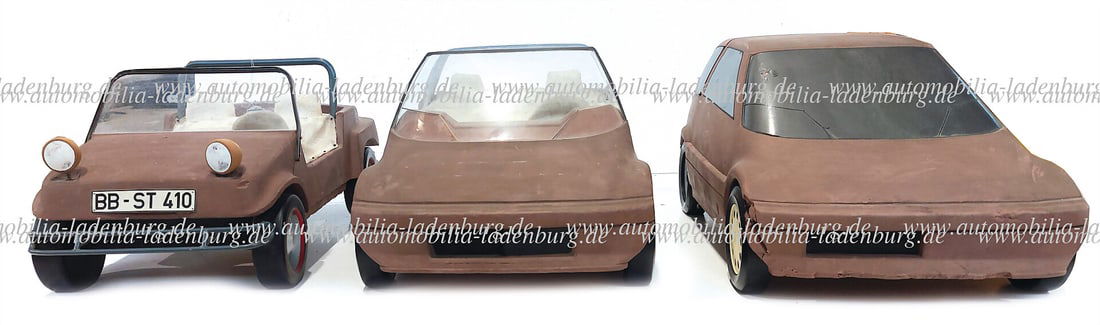 MERCEDES-BENZ Set of 3 original factory design study models Mercedes-Benz small car, made of (1 of 4)