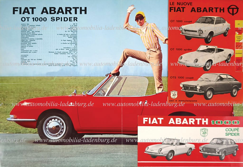 ABARTH Mixed lot including operating instructions Fiat Abarth OT 1000 Coupe / OT 1000 Spider / OTS (1 of 1)