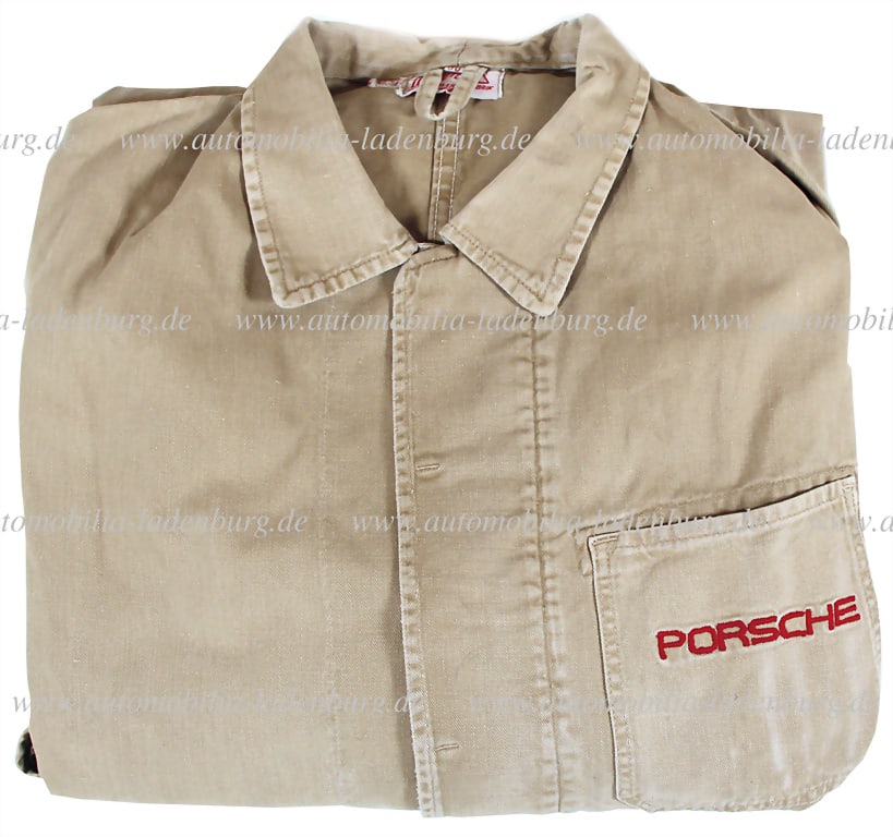 ESTATE OF HERBERT LINGE / PORSCHE 50s, master smock light beige with Porsche lettering, embroidered (1 of 1)