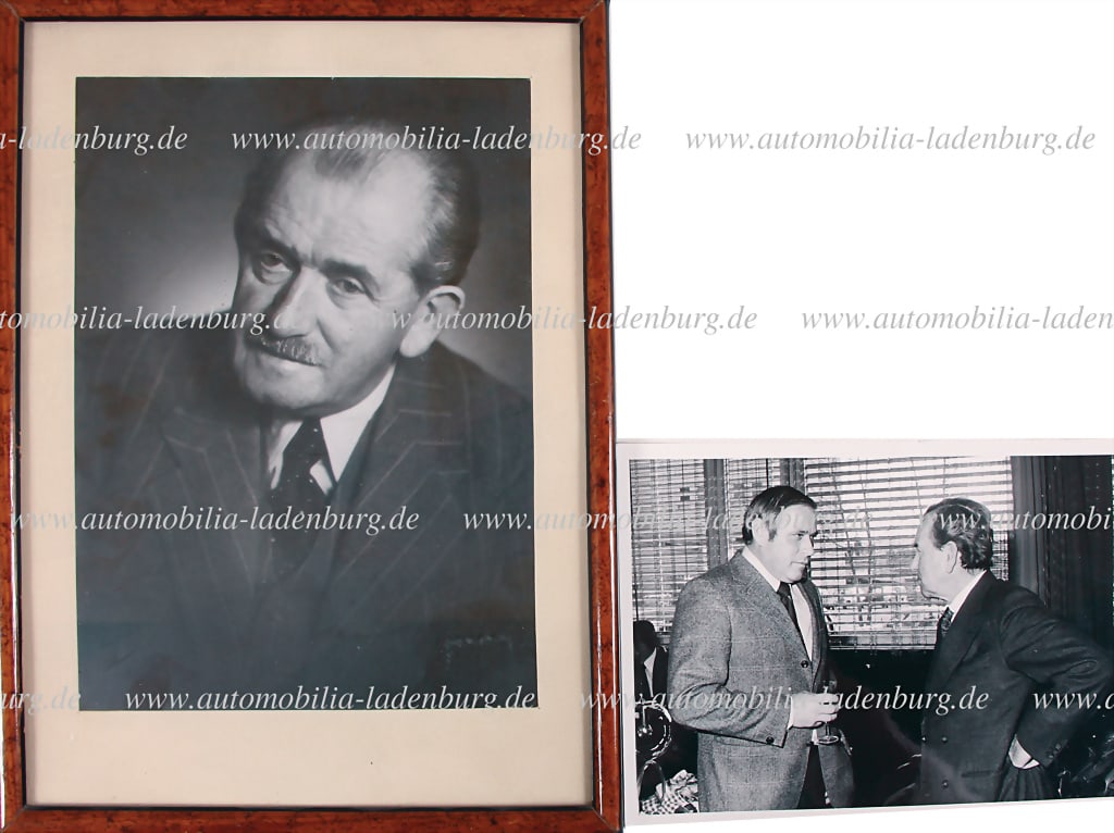 ESTATE OF HERBERT LINGE / PORSCHE Mixed lot of 2 pieces, including framed original b/w photograph (1 of 1)