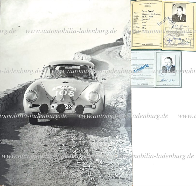 ESTATE OF HERBERT LINGE / PORSCHE Mixed lot of 3 pieces, including passport Herbert Linge 1965-1975, (1 of 1)