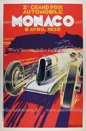 GRAND PRIX AUTOMOBILE MONACO 1930, original event poster (first official event poster in Monaco),