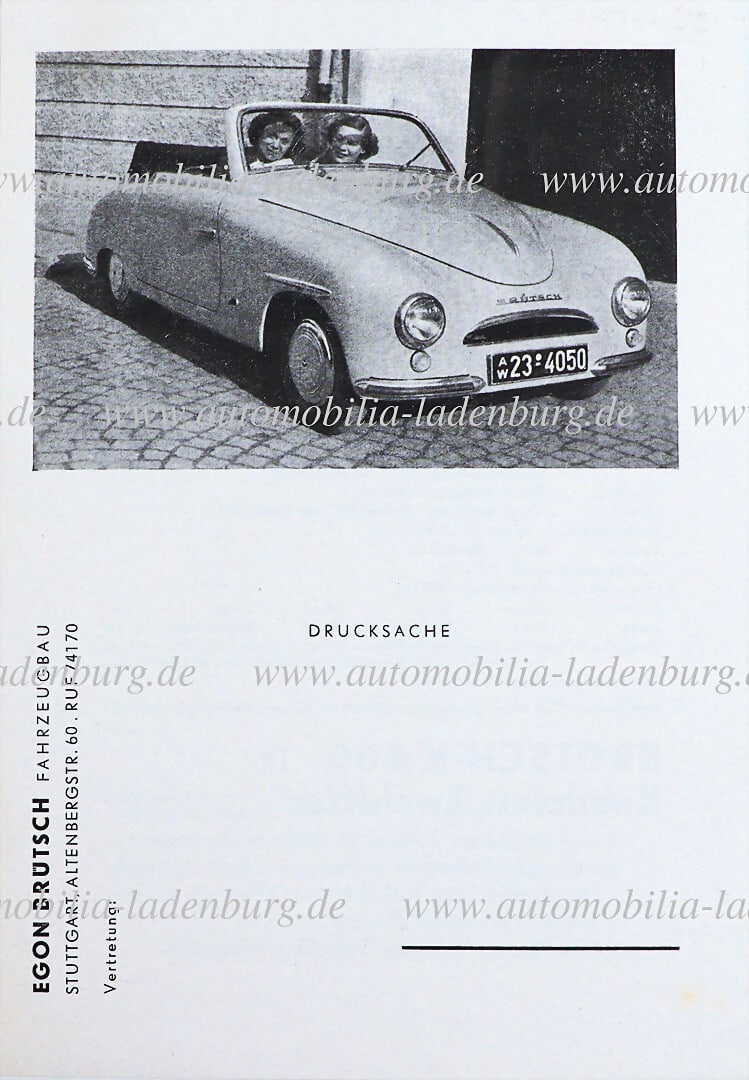 BRÜTSCH Brochure Brütsch R 400, printed on both sides, German text, with technical data, (1 of 1)
