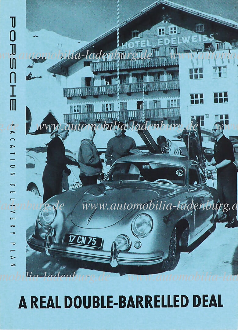 PORSCHE 1955, folding brochure "The Hoffman Porsche Car Corp", 4 pages with prices, English text, (1 of 1)