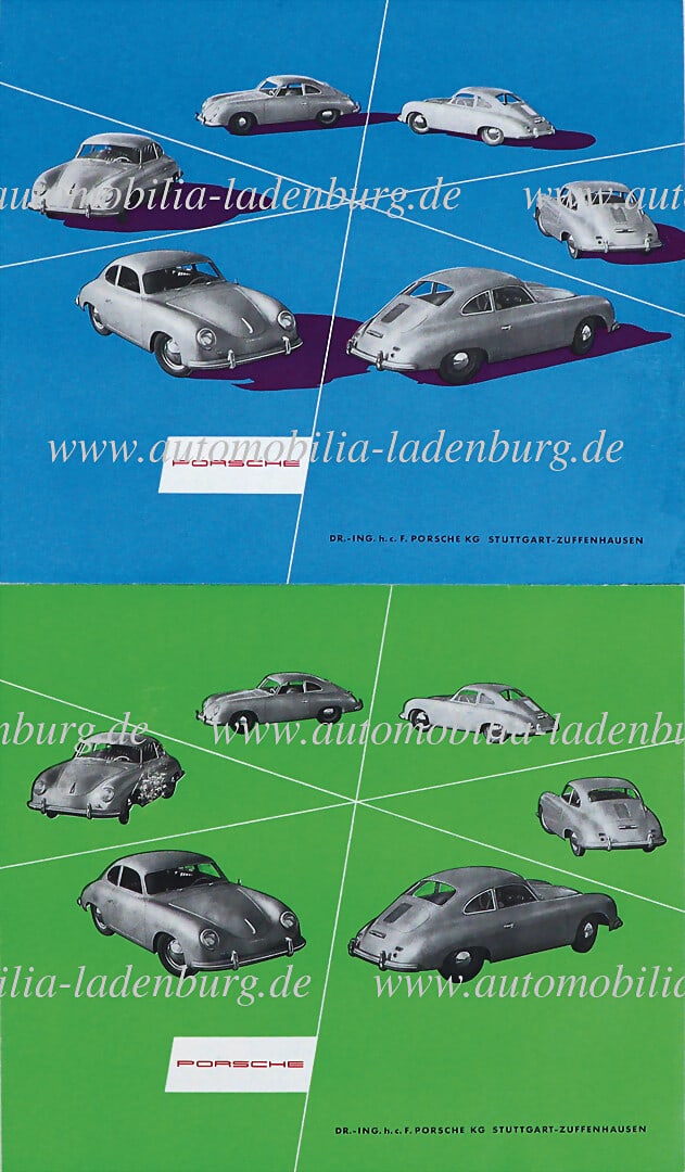PORSCHE mixed lot of 2 folding brochures Porsche 356 1100 / 1300 / 1500 / 1300 Super / 1500 Super (1 of 1)