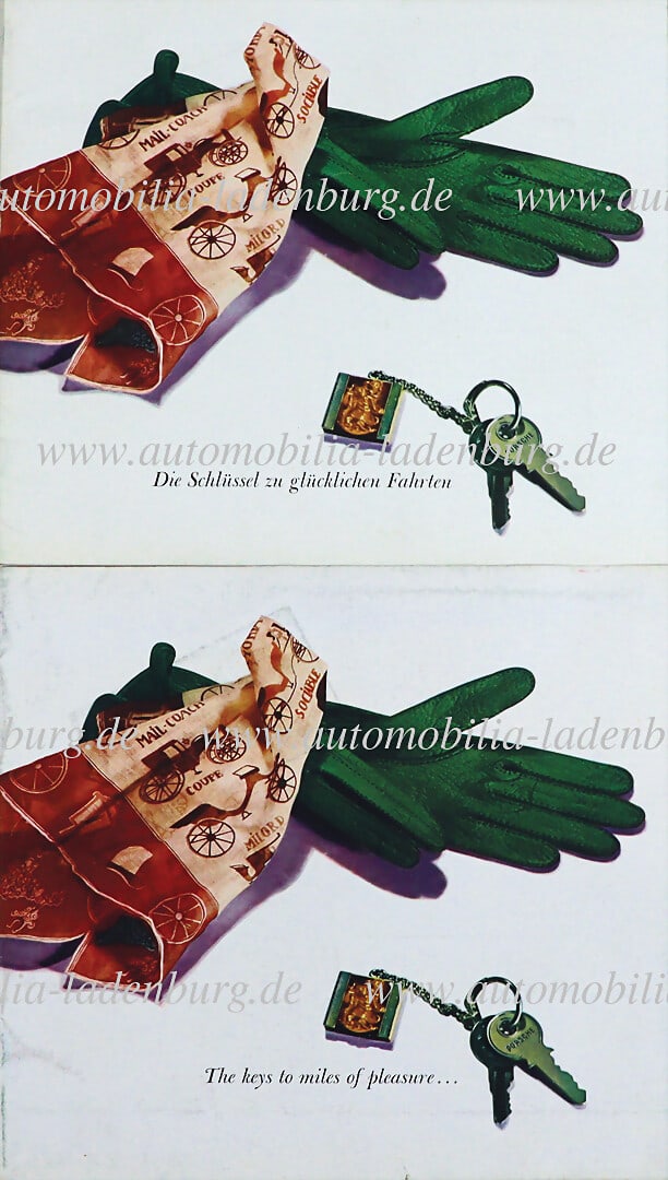 PORSCHE mixed lot 2x sales catalog Porsche 356 pre A "Die Schlüssel zu glücklichen Fahrten: PORSCHE mixed lot 2x sales catalog Porsche 356 pre A "Die Schlüssel zu glücklichen Fahrten / The keys to miles of pleasure...", 1x German (4.53) and 1x English (12.52) edition, good conditio