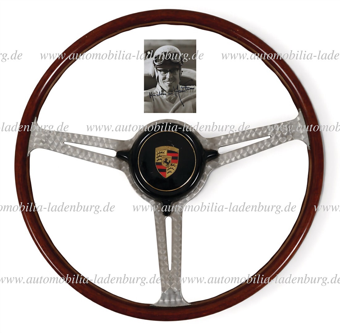PORSCHE Circa 1960, original Les Leston steering wheel with horn button from the Porsche 356A (1 of 2)