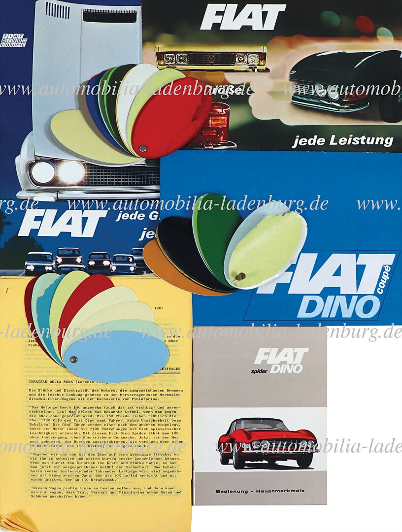 FIAT Mixed lot including operating instructions Fiat Dino Spider (1967 edition), German text, plus (1 of 1)